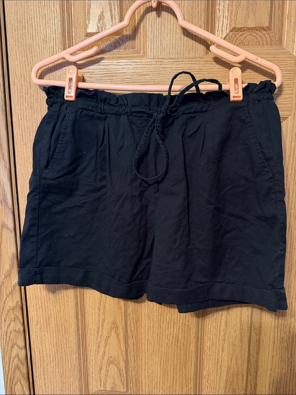 SO Black High-Waist Drawstring Casual Shorts